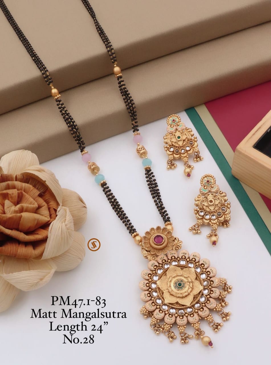 PM 47 Matte Designer  Mangalsutra Wholesale Shop In Surat
